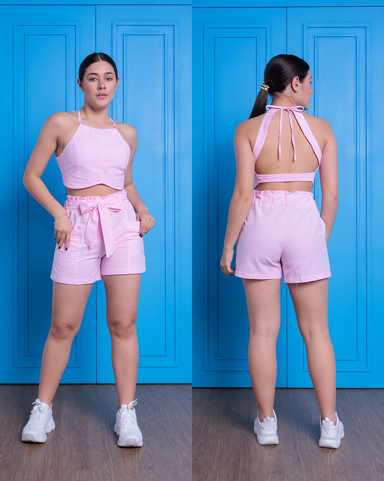 Conjunto Juvenil Short E Cropped Regata Marrante Premium 12 A 16