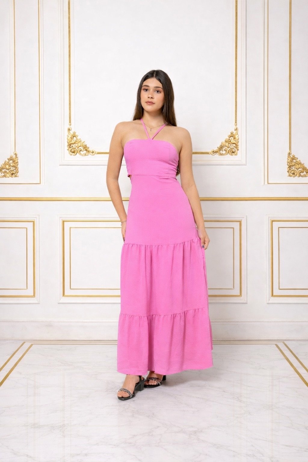 Vestido Juvenil Viscosarja Costas Abertas Blogueira Luxo 12 A 16