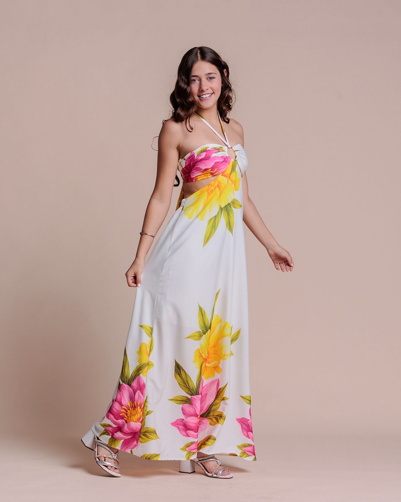 Vestido Longo Juvenil Casual Elegante Menina Moça 12 A 16 Anos 1 Vestido Longo Juvenil Casual