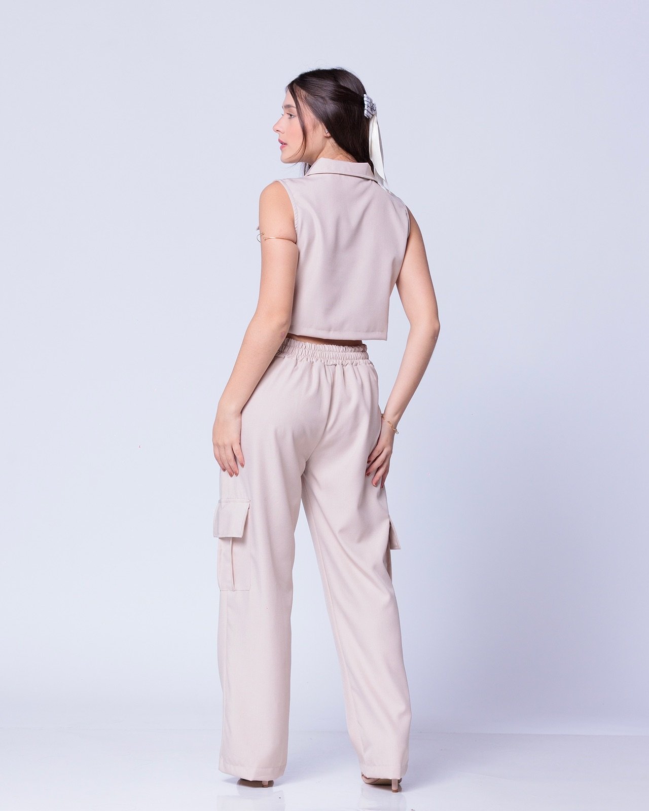 Conjunto Calça Cargo com Colete/6 bolsos 8 Conjunto Calça Cargo com Colete/6 bolsos - Imagem 8