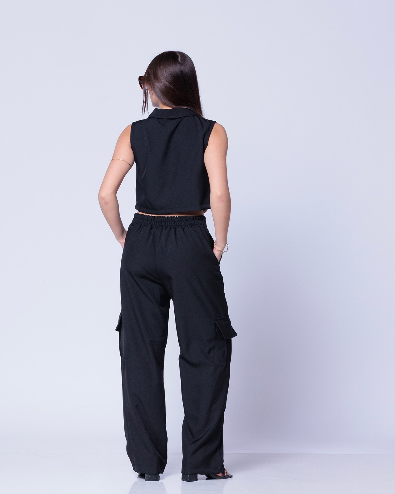 Conjunto Calça Cargo com Colete/6 bolsos 7 Conjunto Calça Cargo com Colete/6 bolsos - Imagem 7