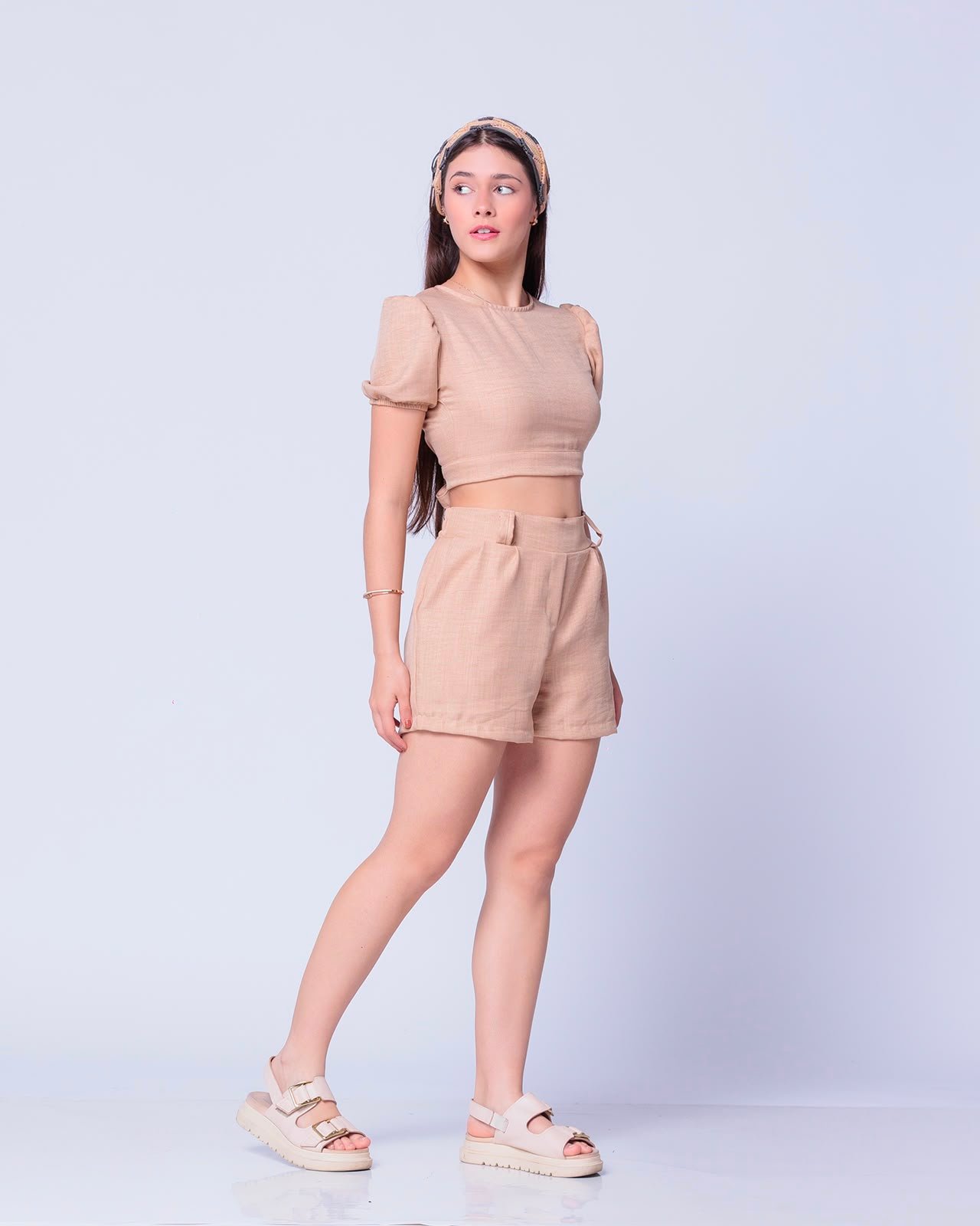 Conjunto Short com Croped de amarrar/tecido linho 20 Conjunto Short com Croped de amarrar/tecido linho - Imagem 20