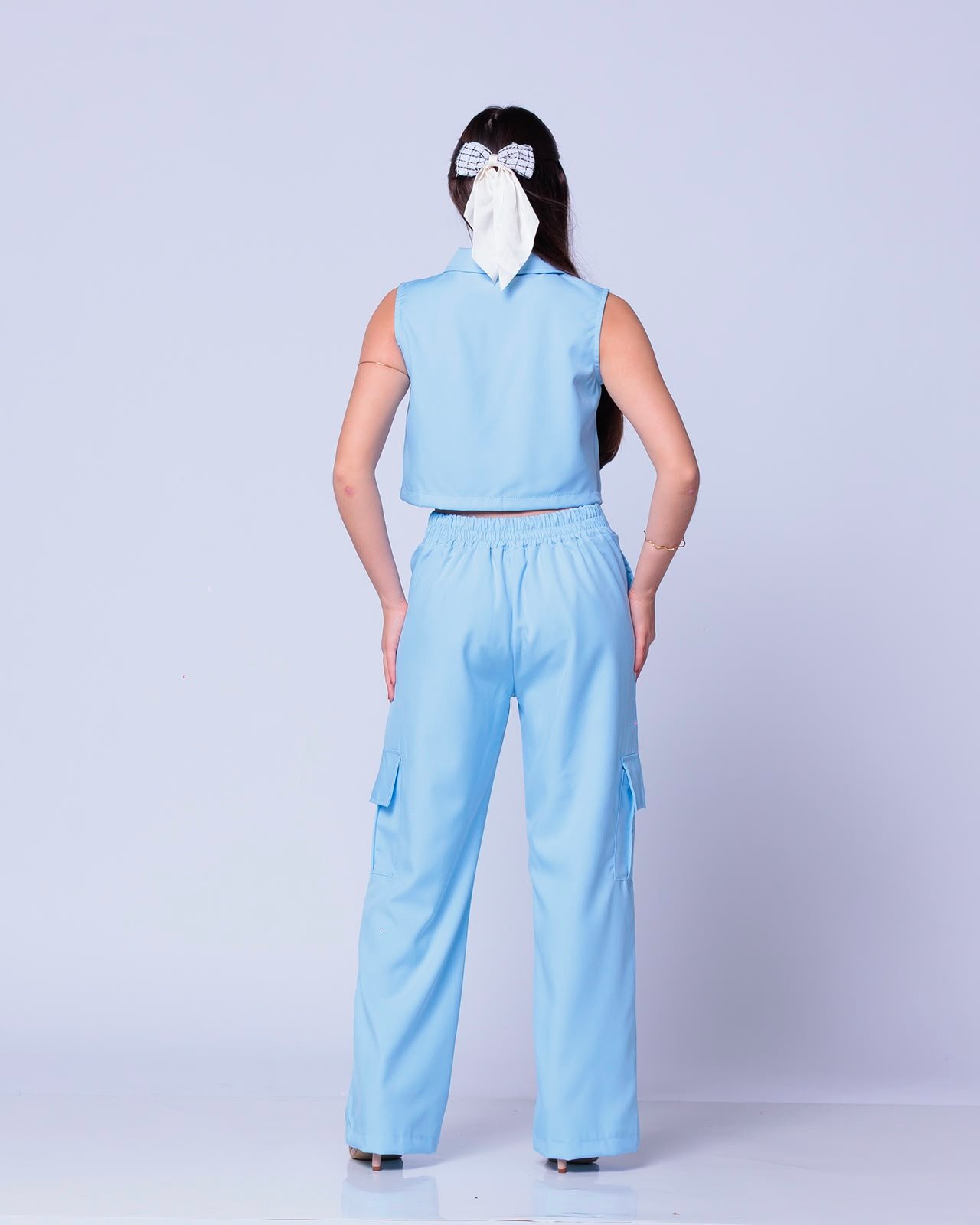 Conjunto Calça Cargo com Colete/6 bolsos 5 Conjunto Calça Cargo com Colete/6 bolsos - Imagem 5